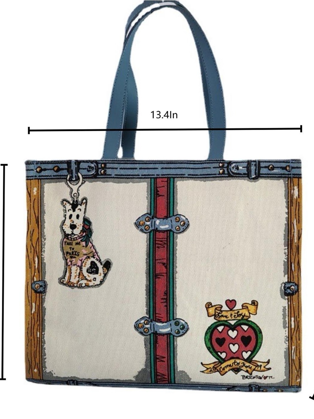 Brighton Scotty Dog Queen Canvas Tote Preppy Tom Clancy Art - Picture 3 of 10